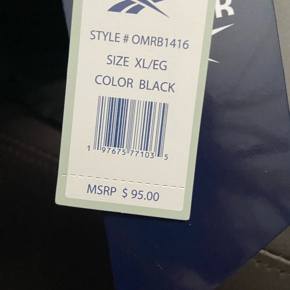 NWT Men’s Reebok Black Windbreaker Jacket - Picture 3 of 5